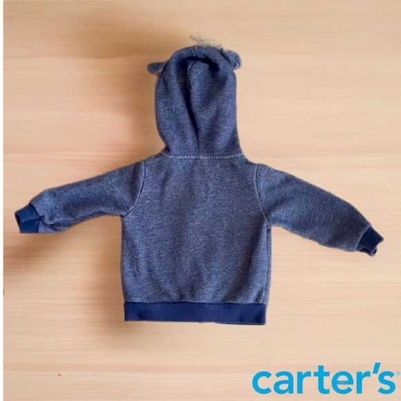 Carter's Navy Bear Hoodie with Ears - Picture 3 of 7